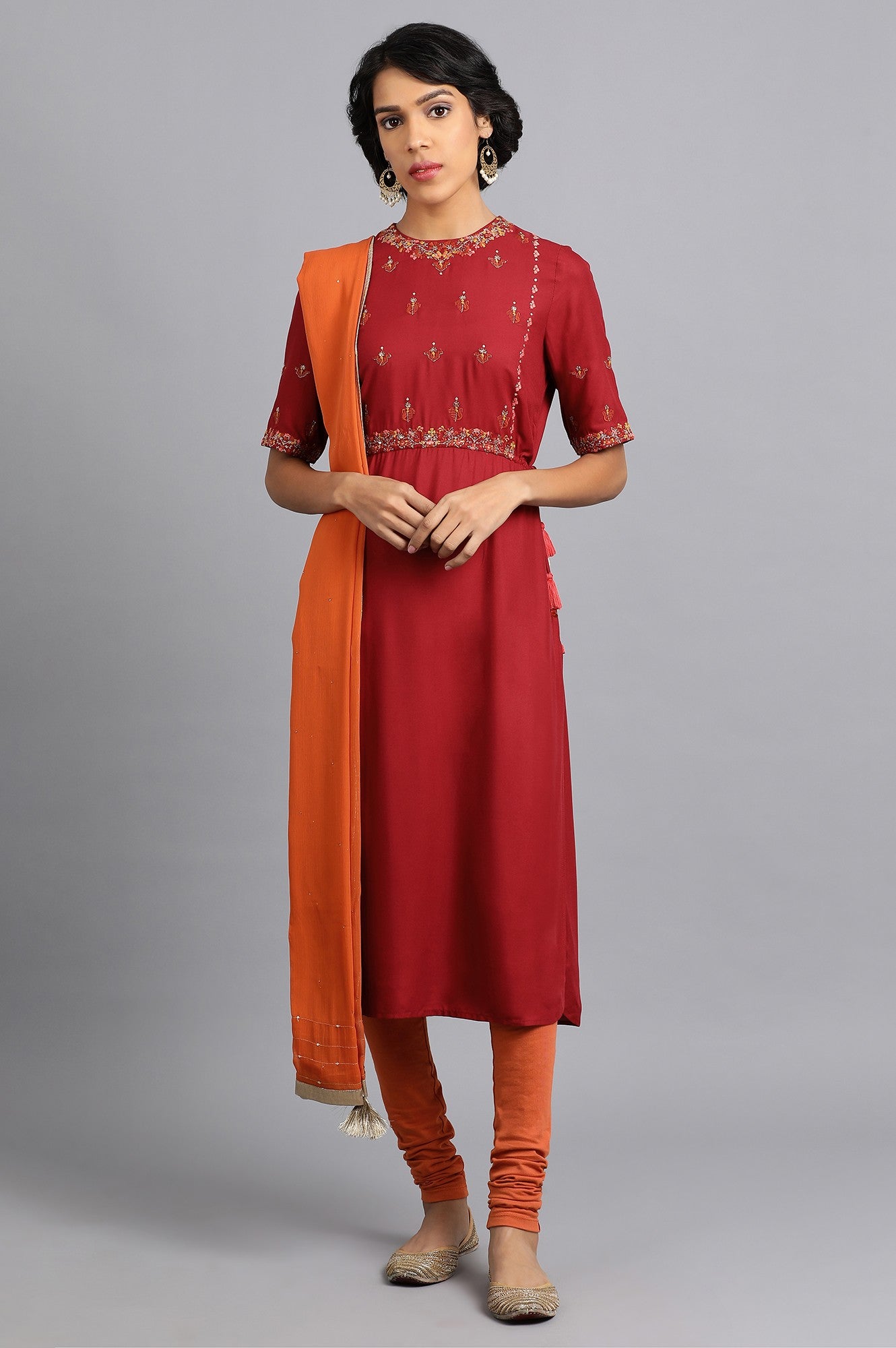 Orange Chiffon Dupatta