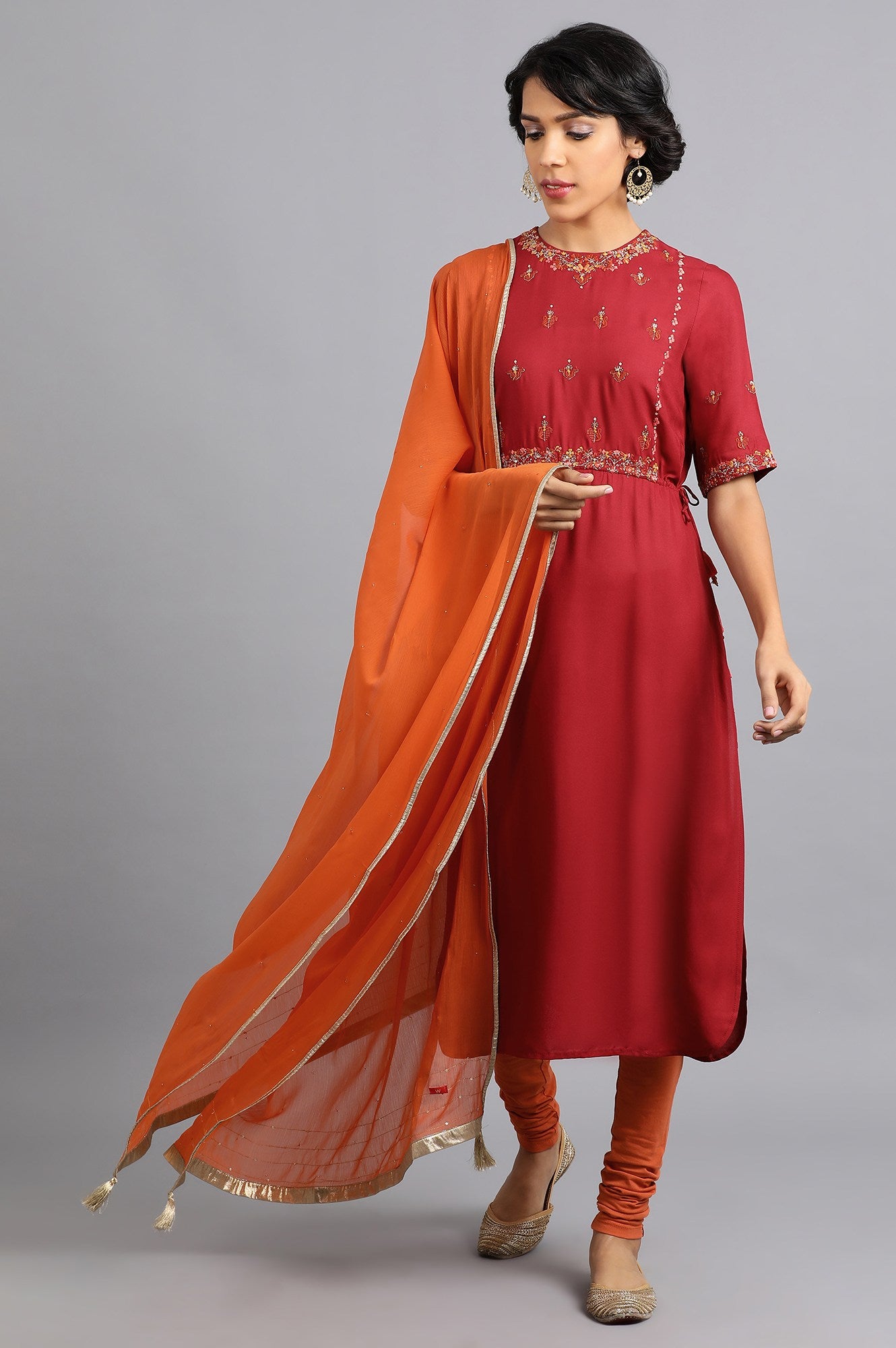 Orange Chiffon Dupatta