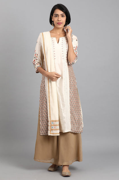 White Embroidered Dupatta