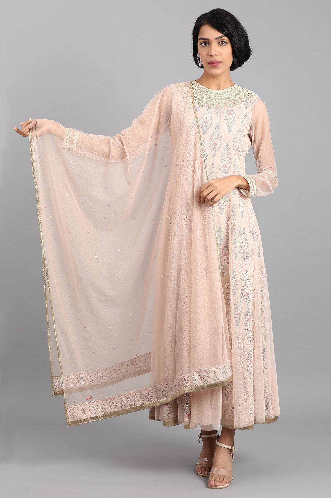 Pink Solid Dupatta