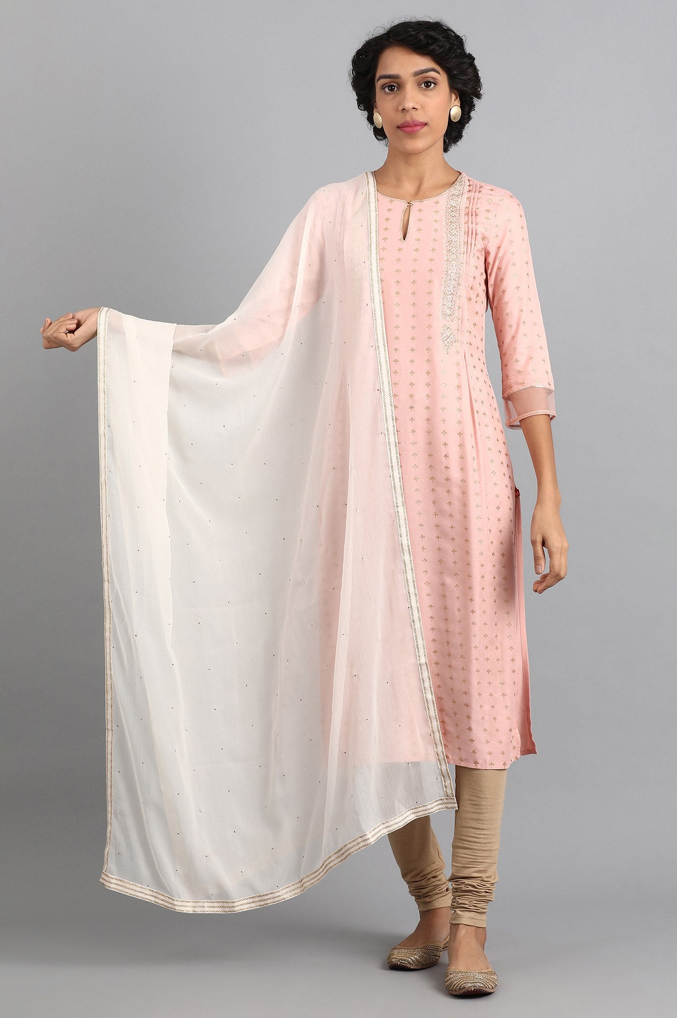 Ecru Chiffon Dupatta