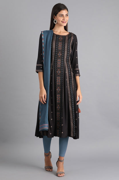 Blue Khari Print Dupatta