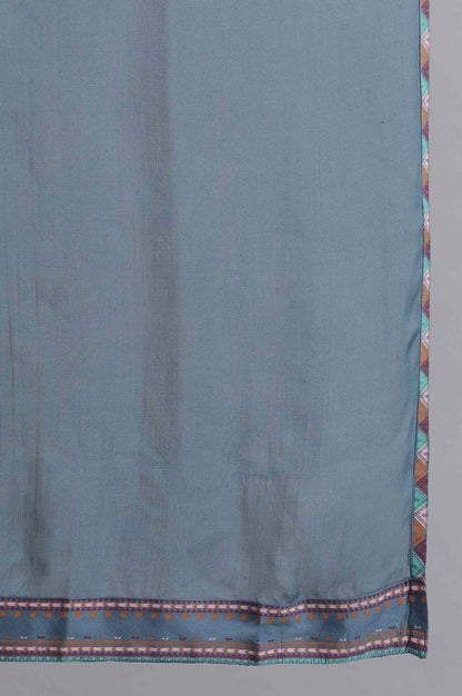 Blue Khari Print Dupatta