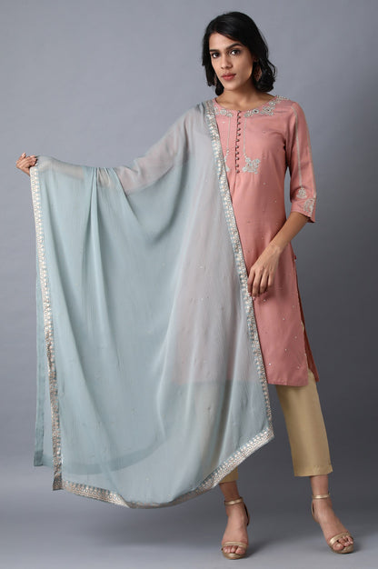 Blue Chiffon Dupatta