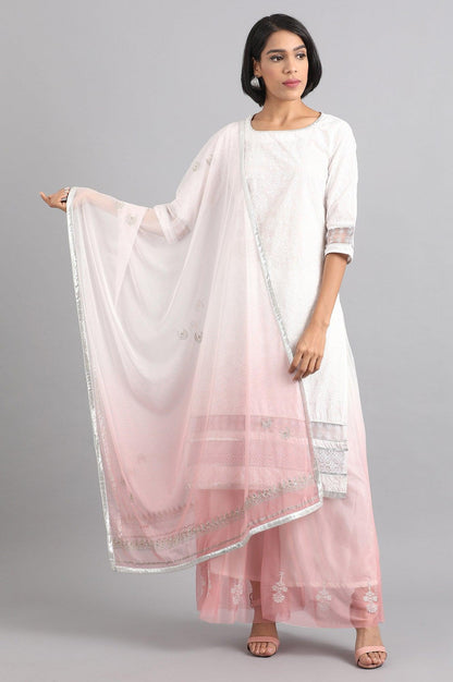 White Round Neck kurta - wforwoman