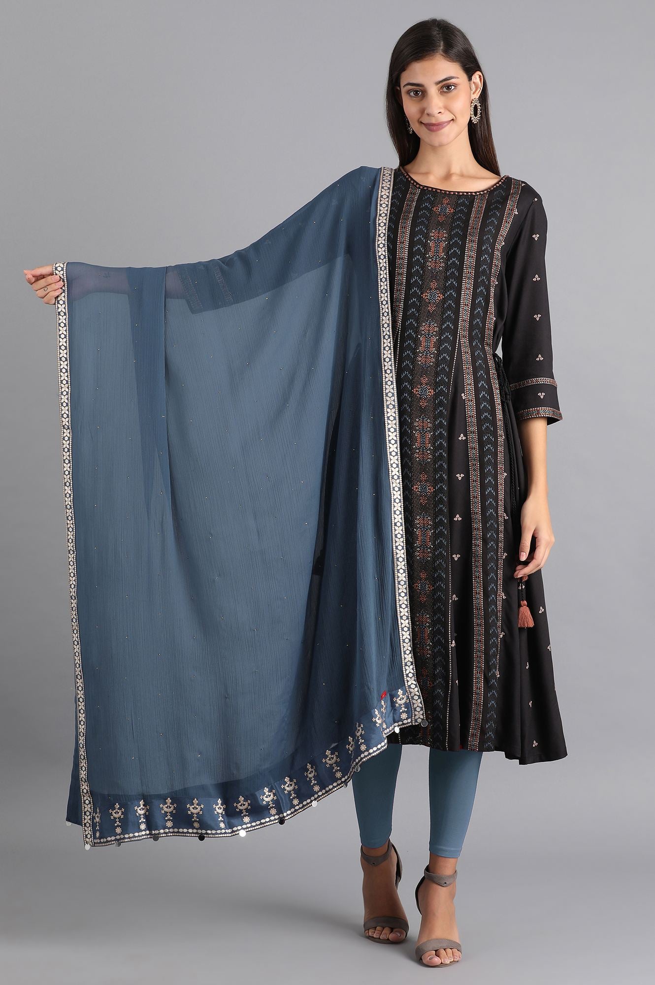 Blue Chiffon Dupatta