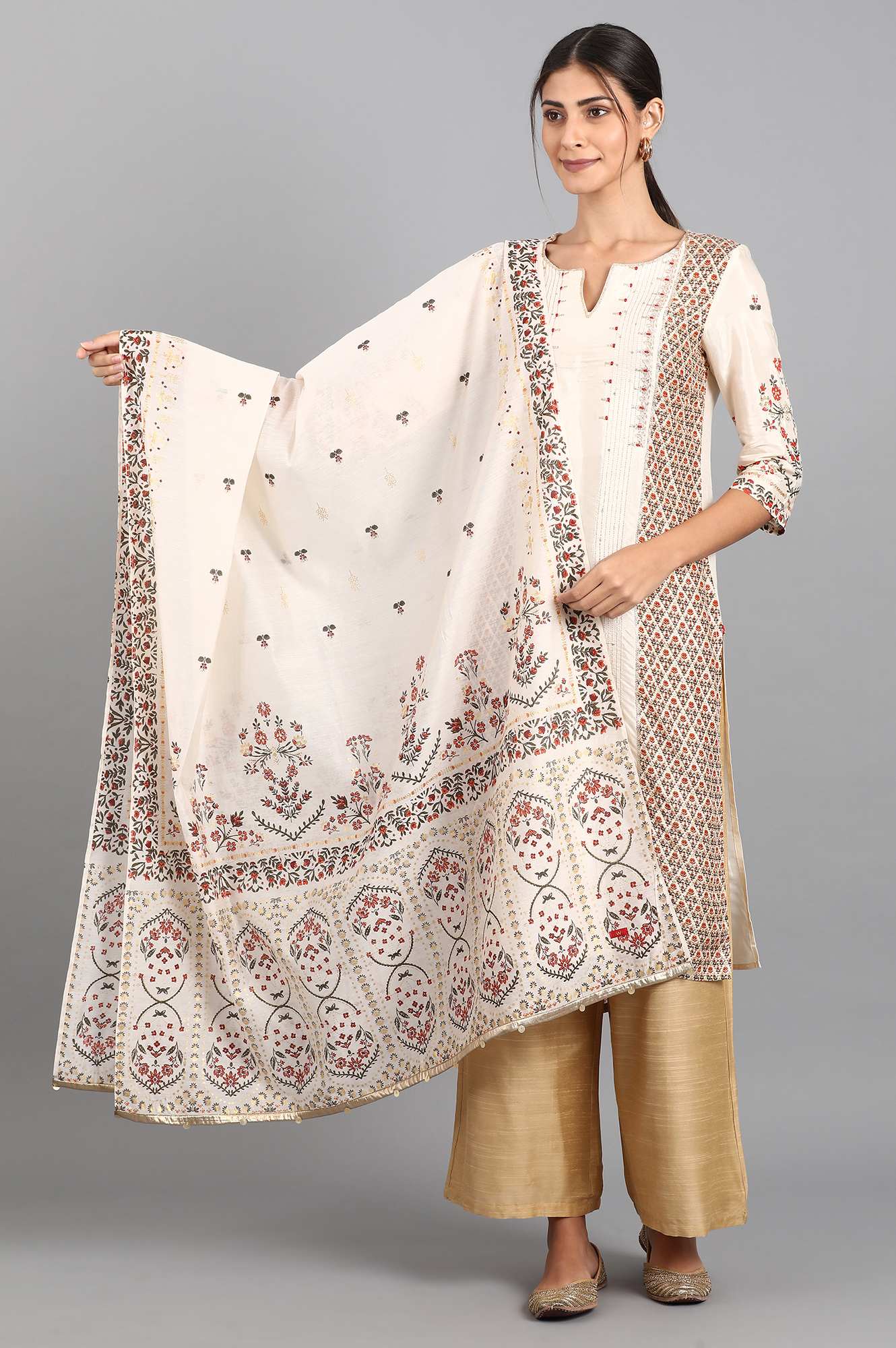 White Chanderi Dupatta