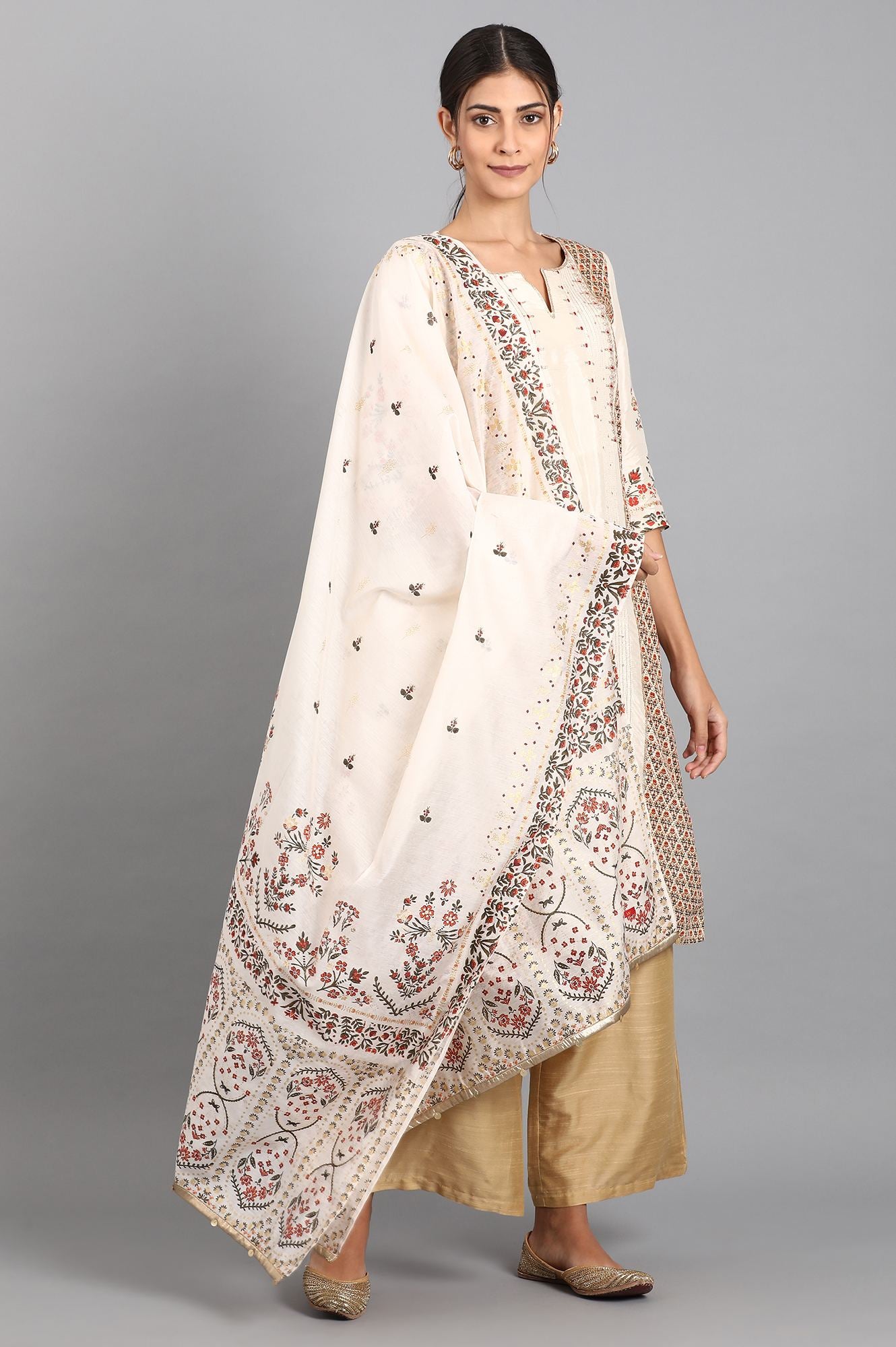 White Chanderi Dupatta