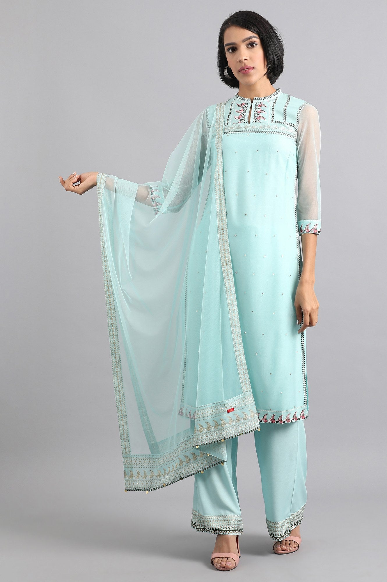 Blue Solid Dupatta