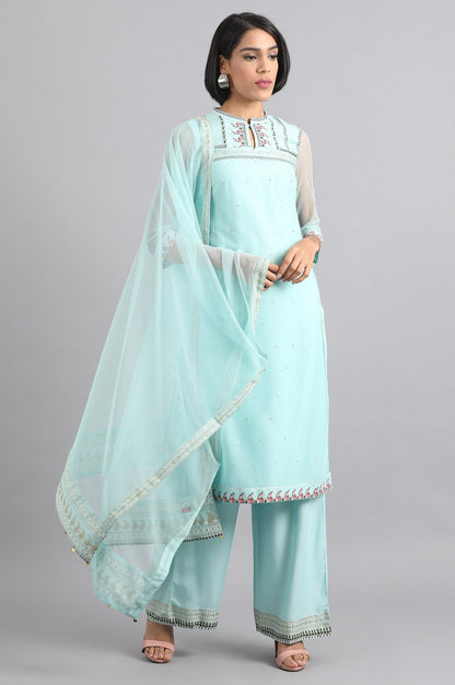 Blue Solid Dupatta