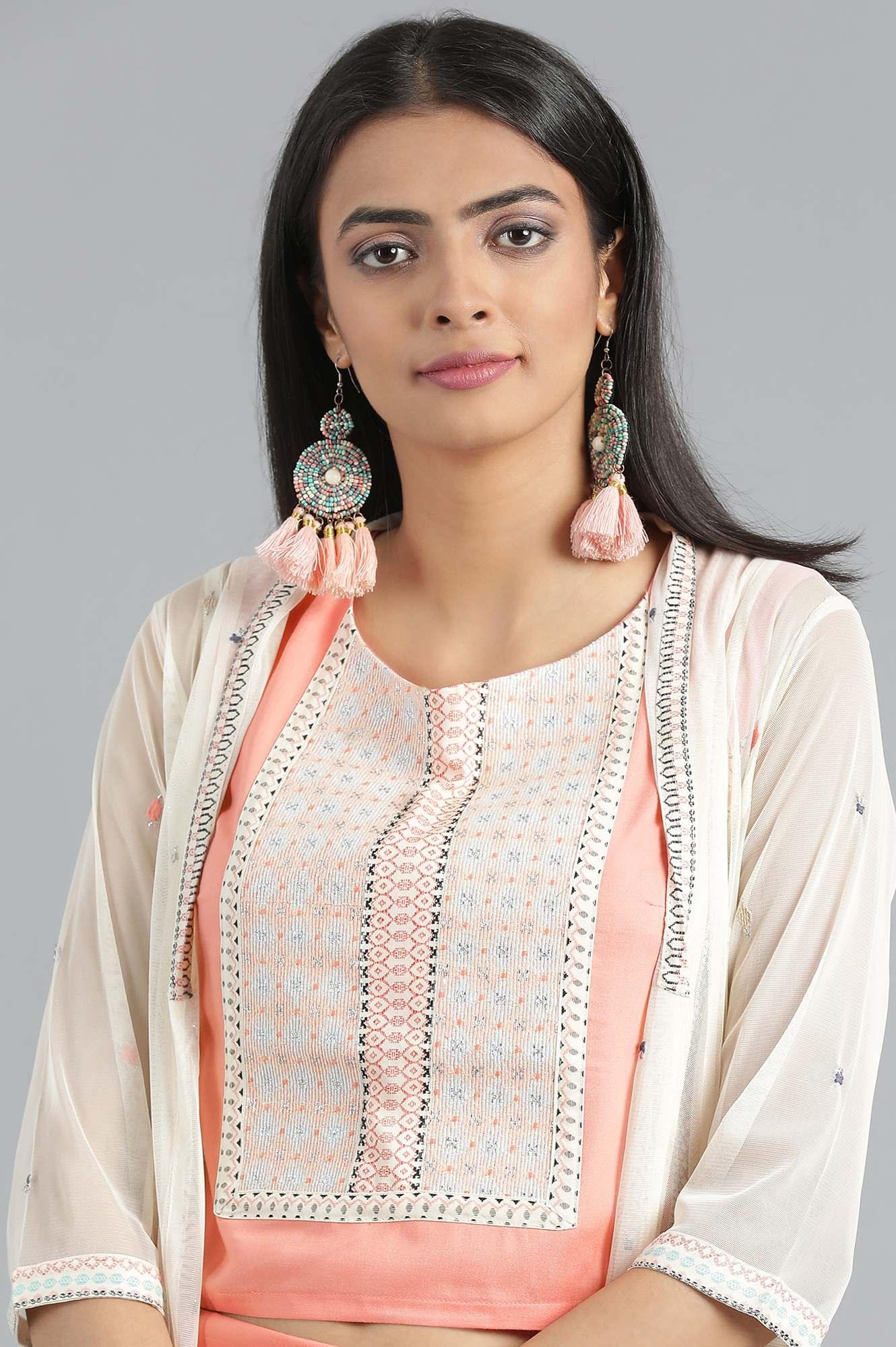 Peach Round Neck Set - wforwoman