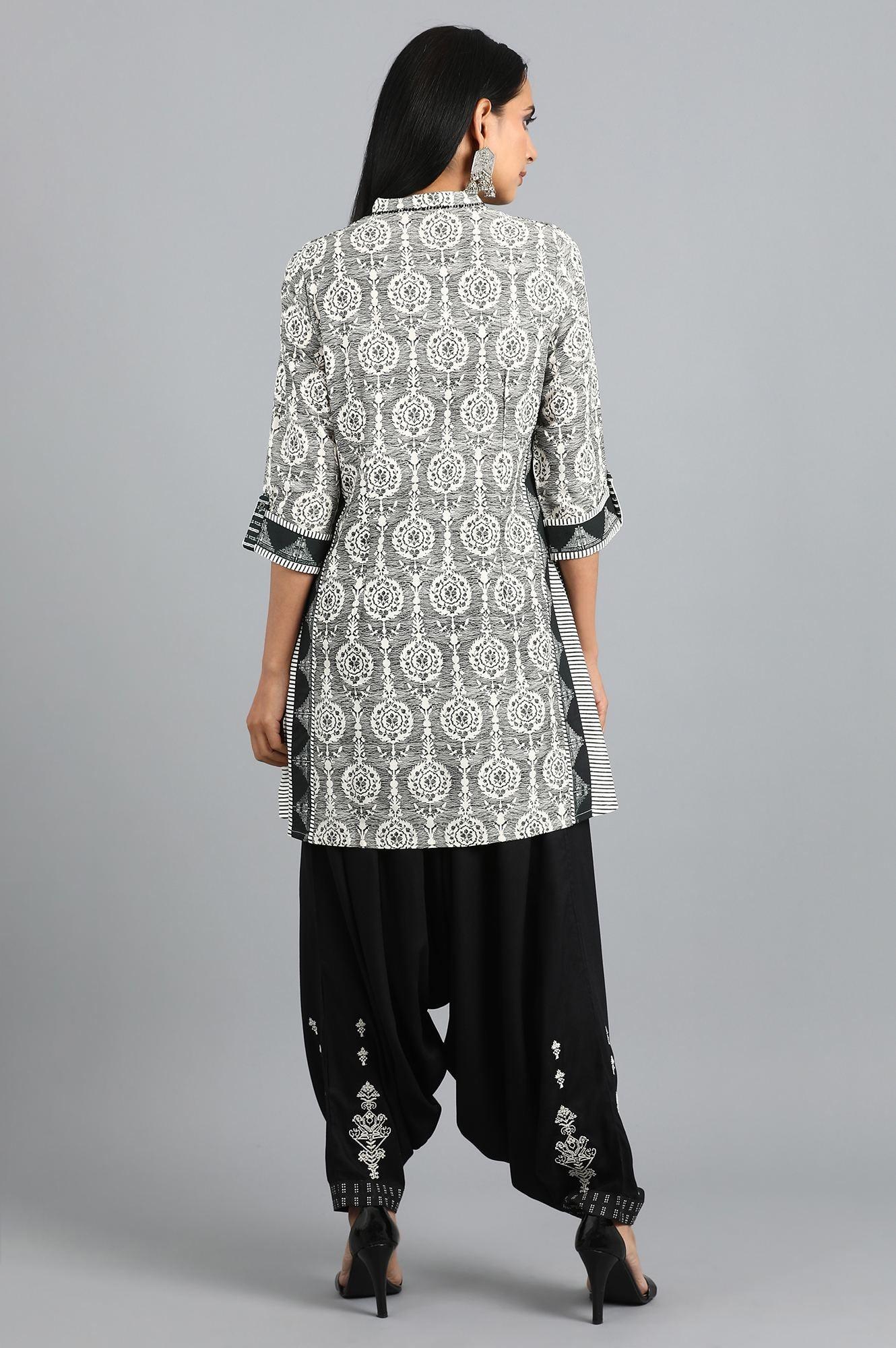 Grey Mandarin Neck kurta Set - wforwoman