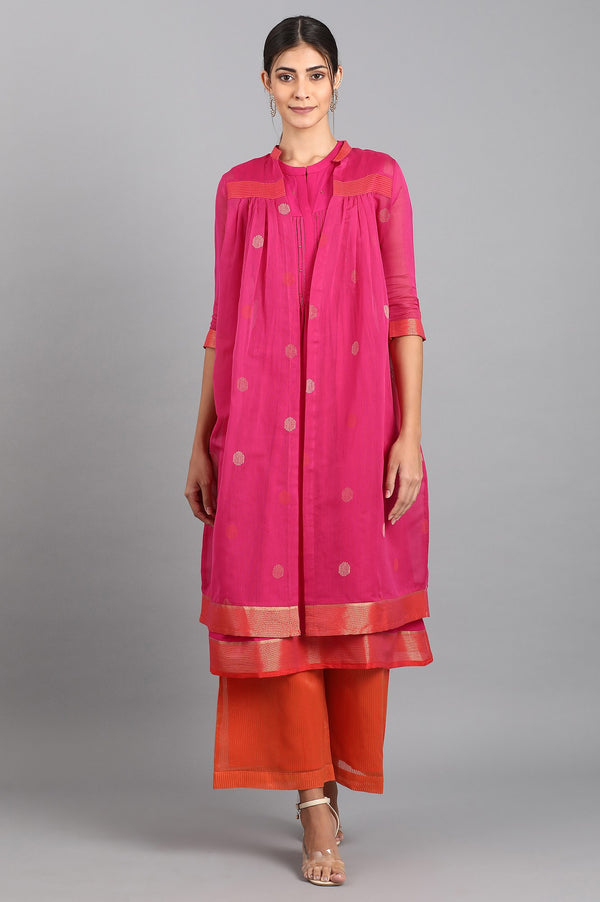 Pink Mandarin Neck Pop Set