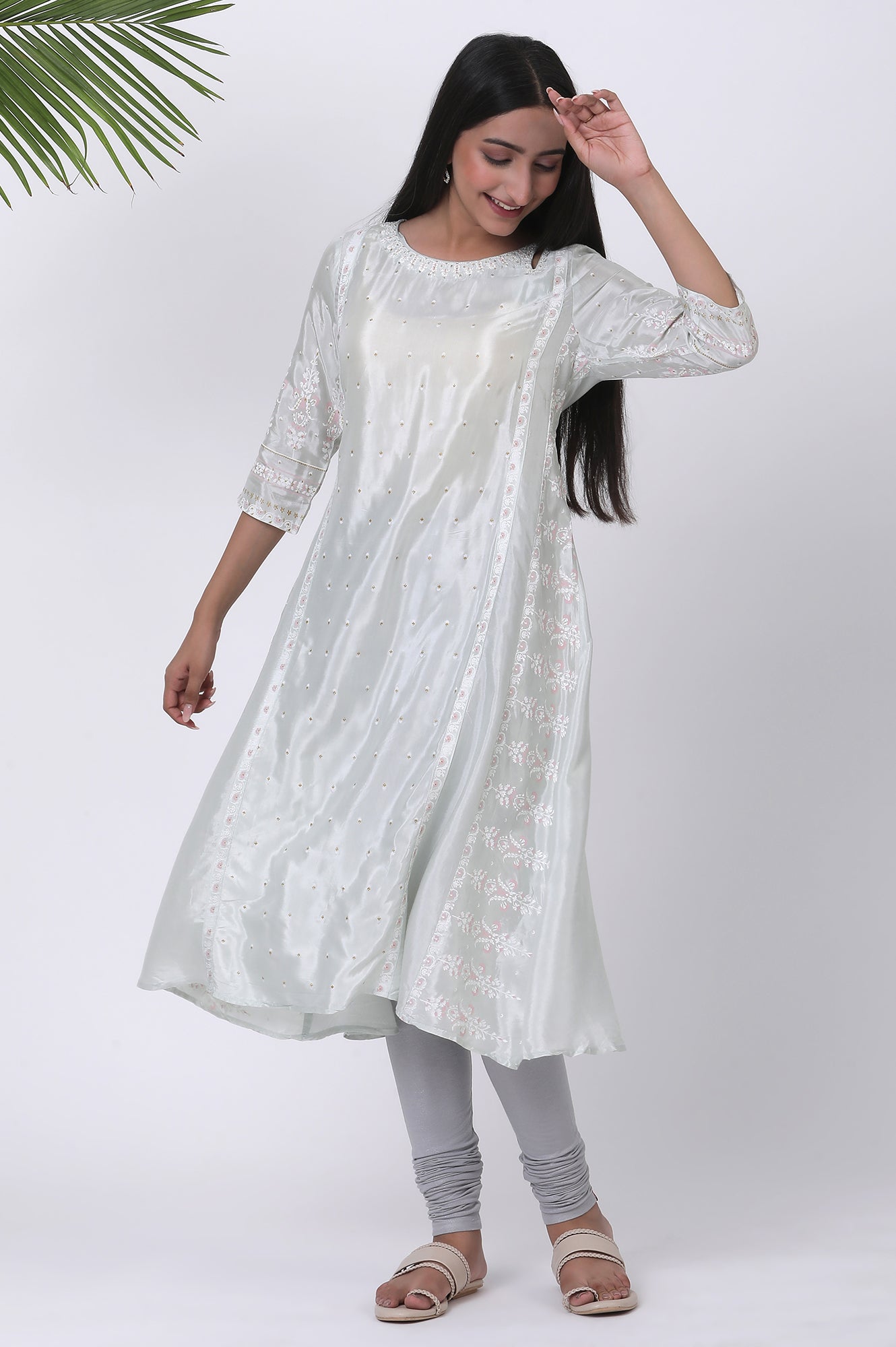 Silver Knitted Churidar – wforwoman
