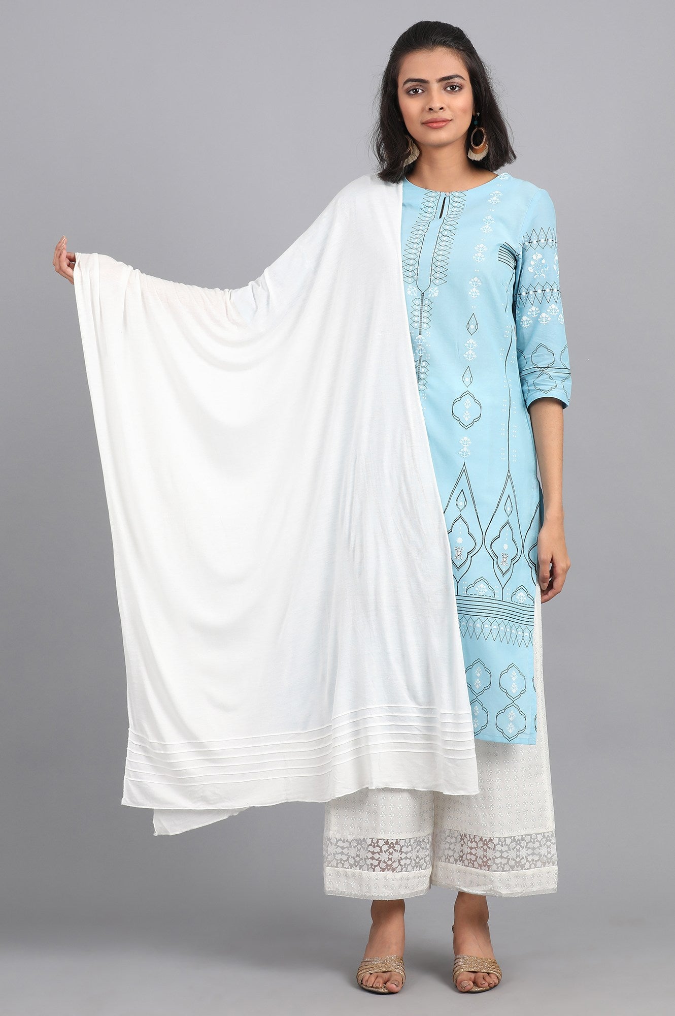 White Solid Jersey Dupatta