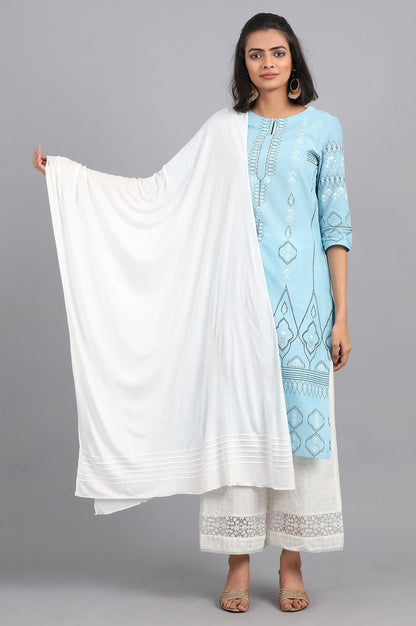 White Solid Jersey Dupatta