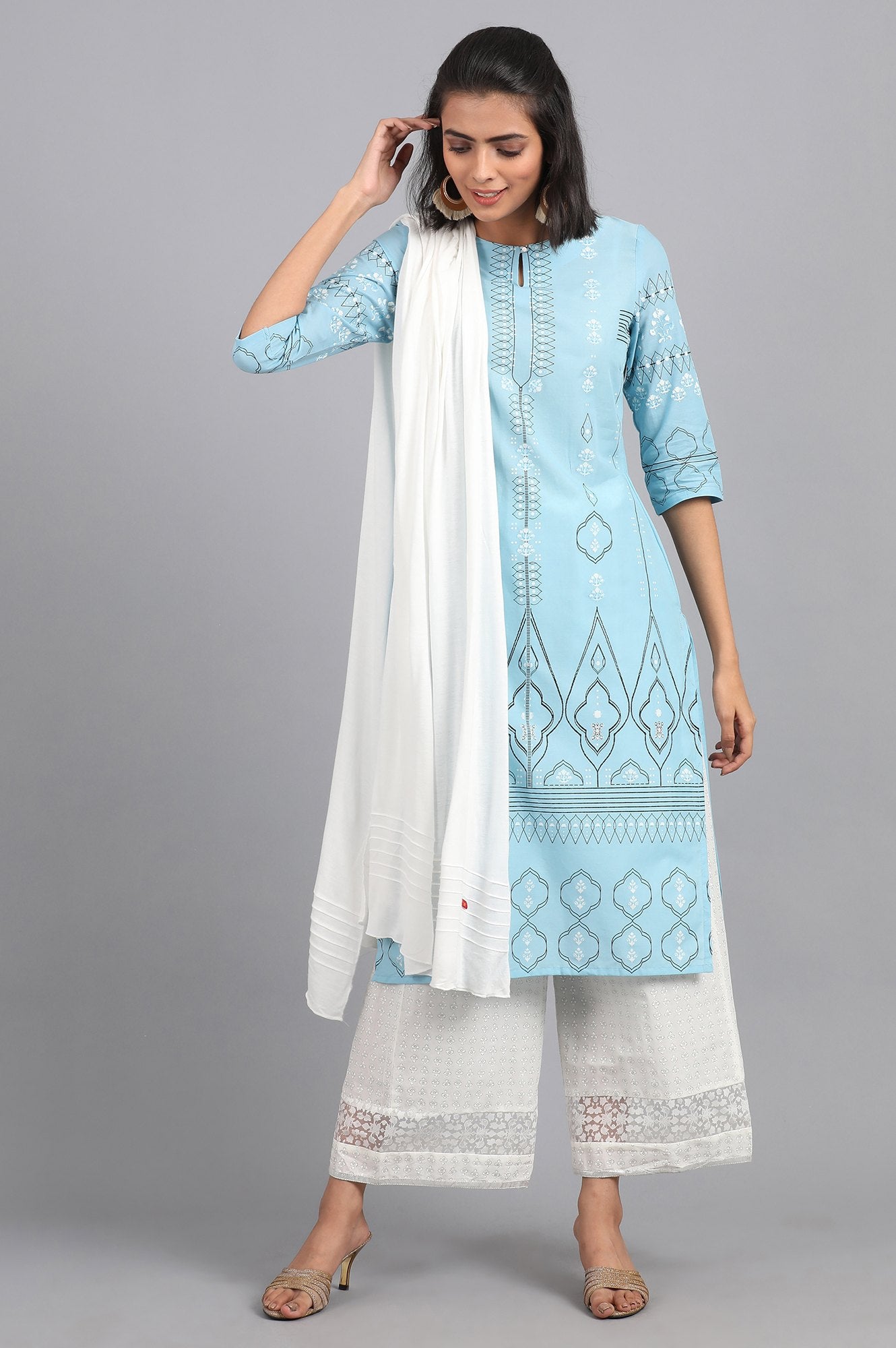 White Solid Jersey Dupatta