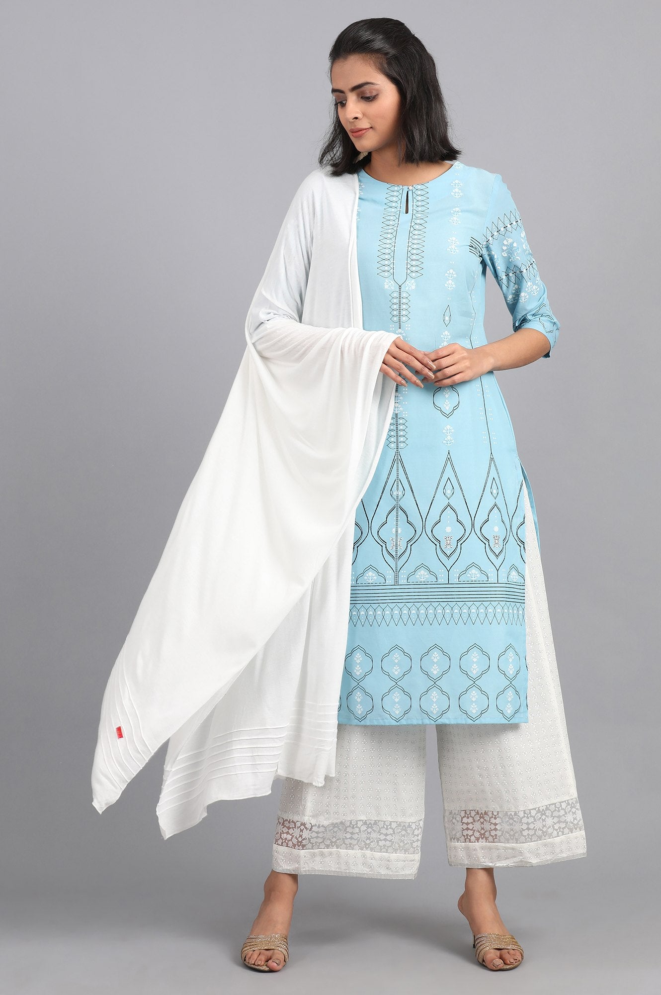 White Solid Jersey Dupatta