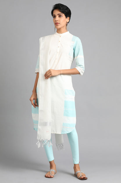 White Printed Dupatta