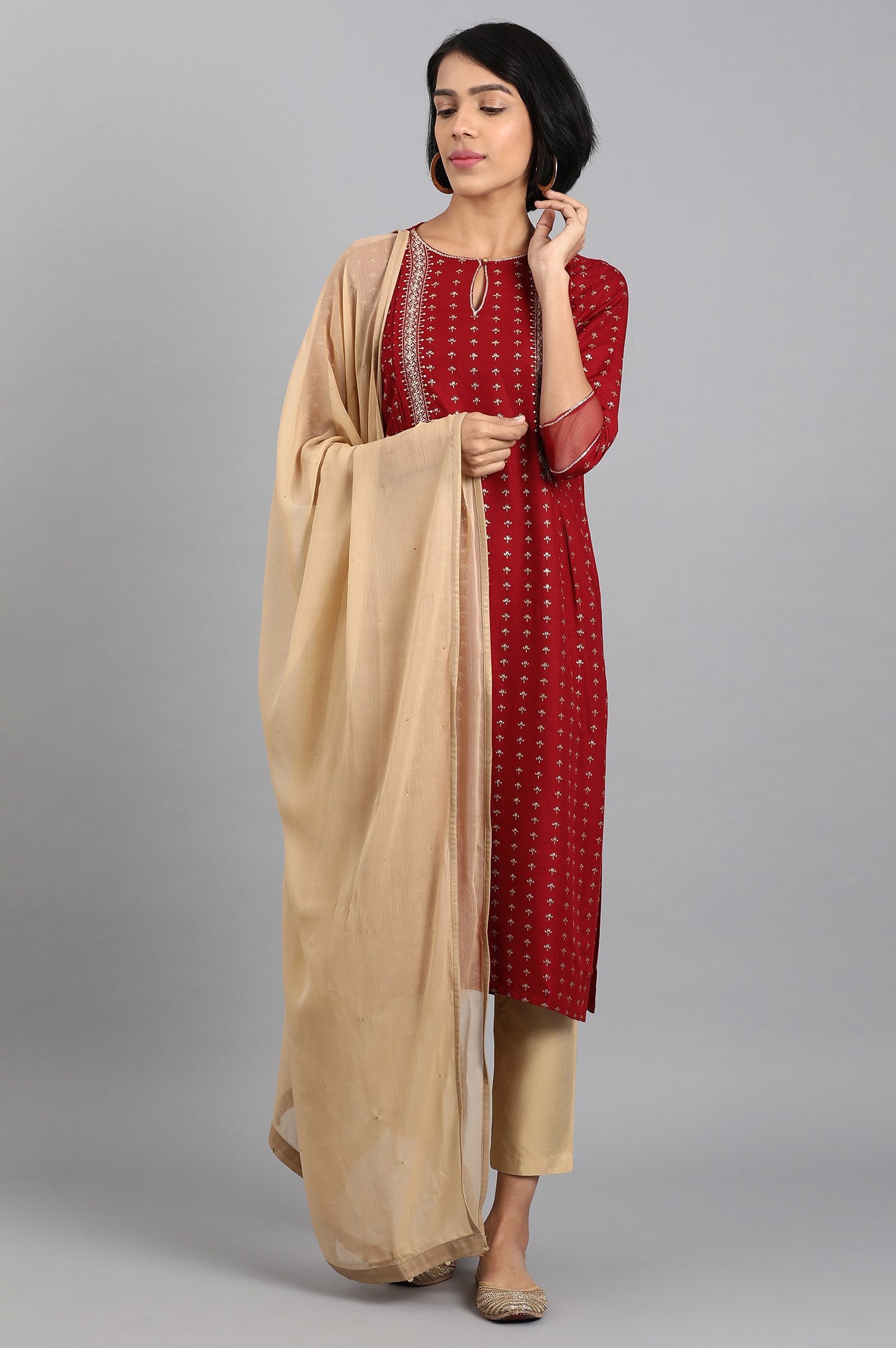 Golden Chiffon Dupatta