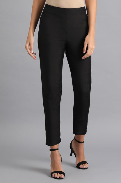 Black Solid Trousers