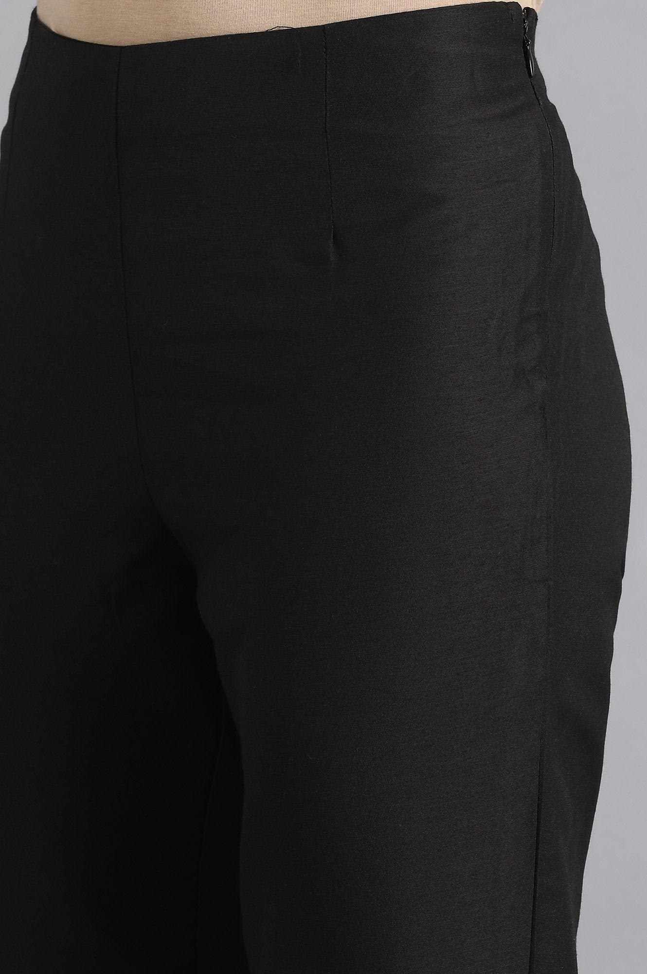 Black Solid Trousers