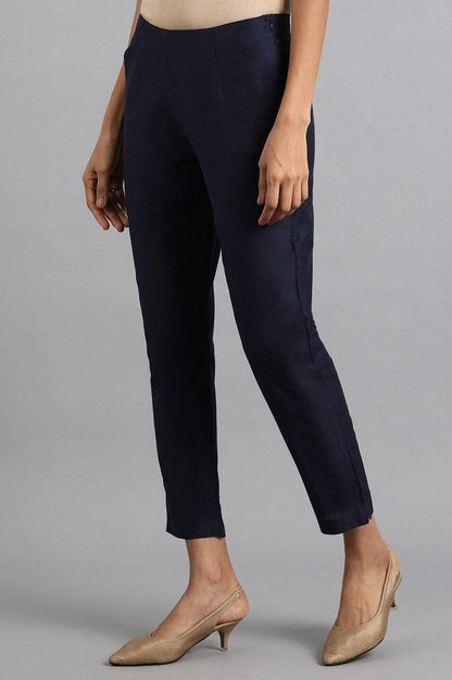 Blue Ankle Length Trousers - wforwoman