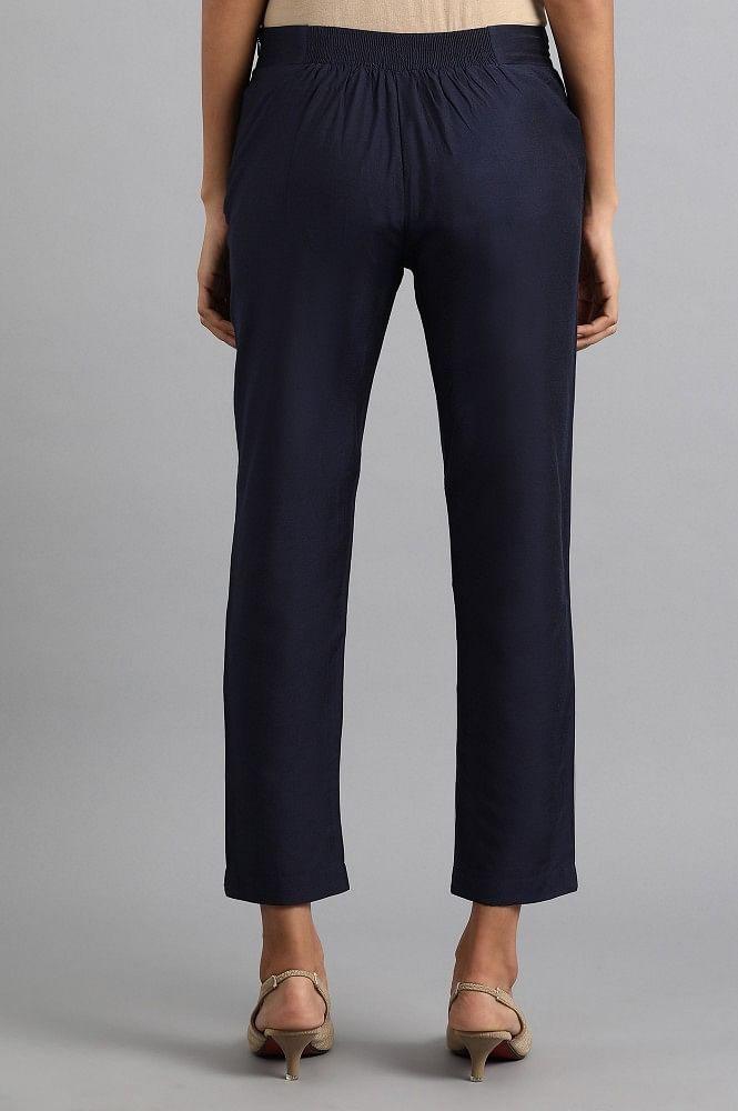 Blue Ankle Length Trousers - wforwoman