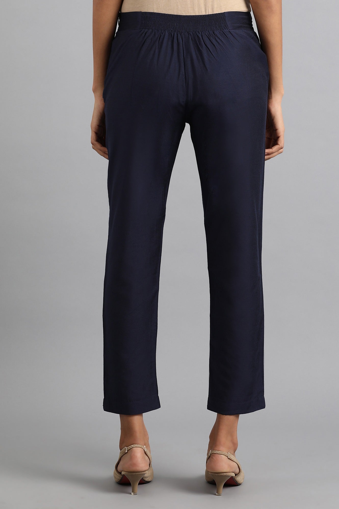 Blue Ankle Length Trousers