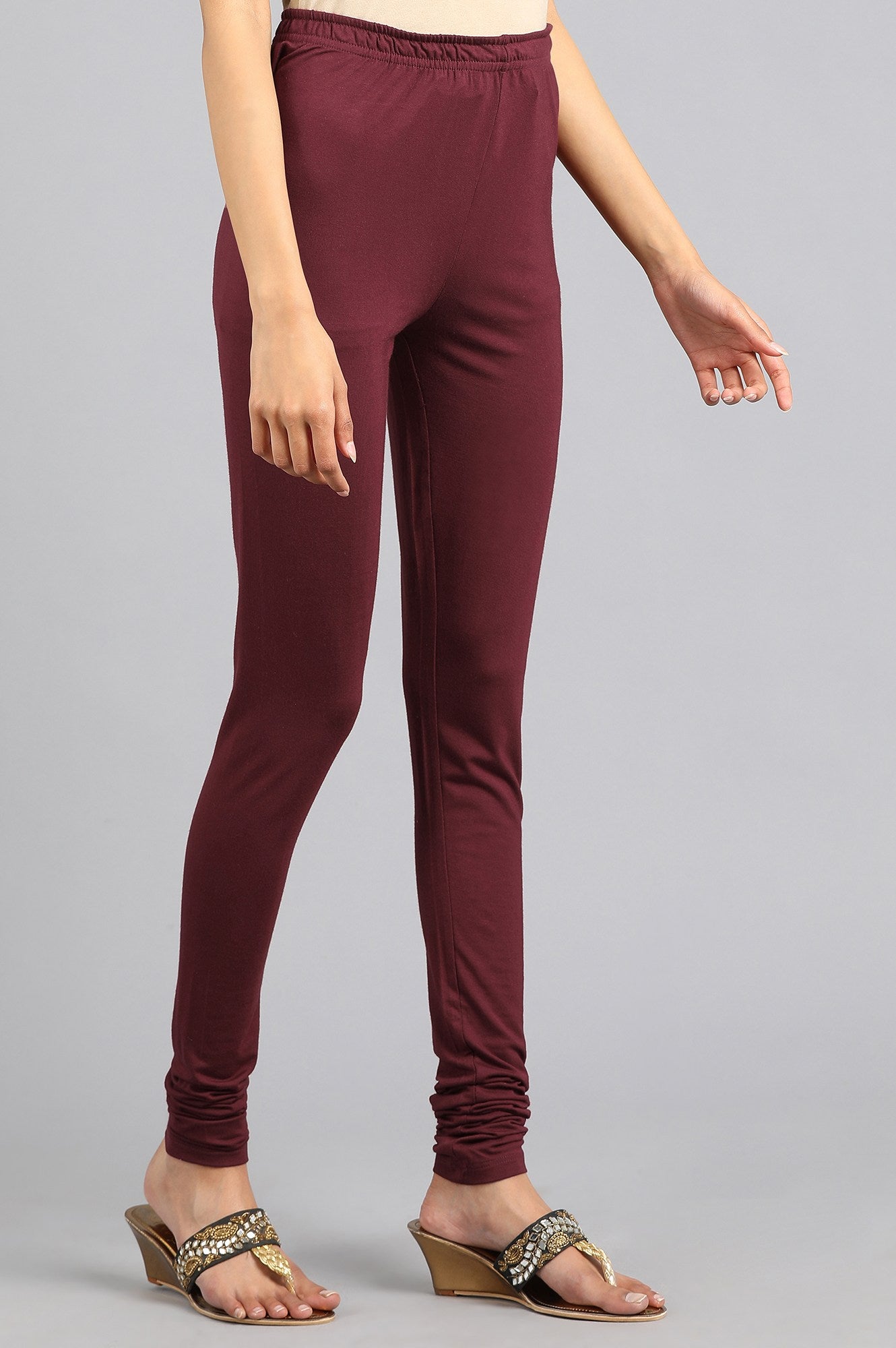 Maroon Knitted Churidar