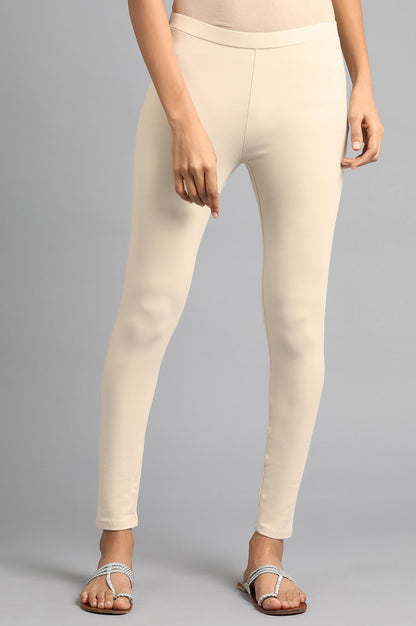 Ecru Solid Tights