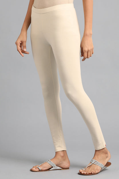 Ecru Solid Tights