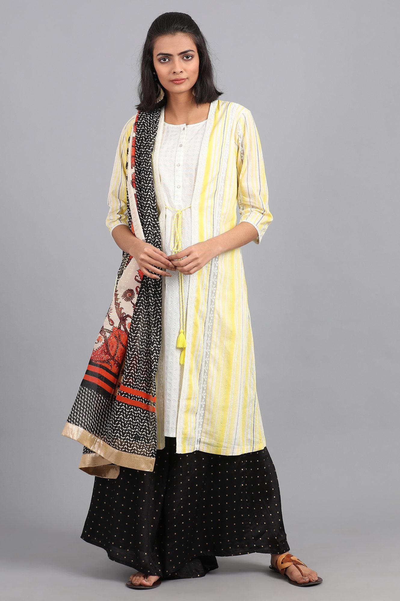 Ecru Printed Dupatta