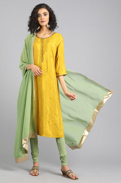 Green Solid Dupatta