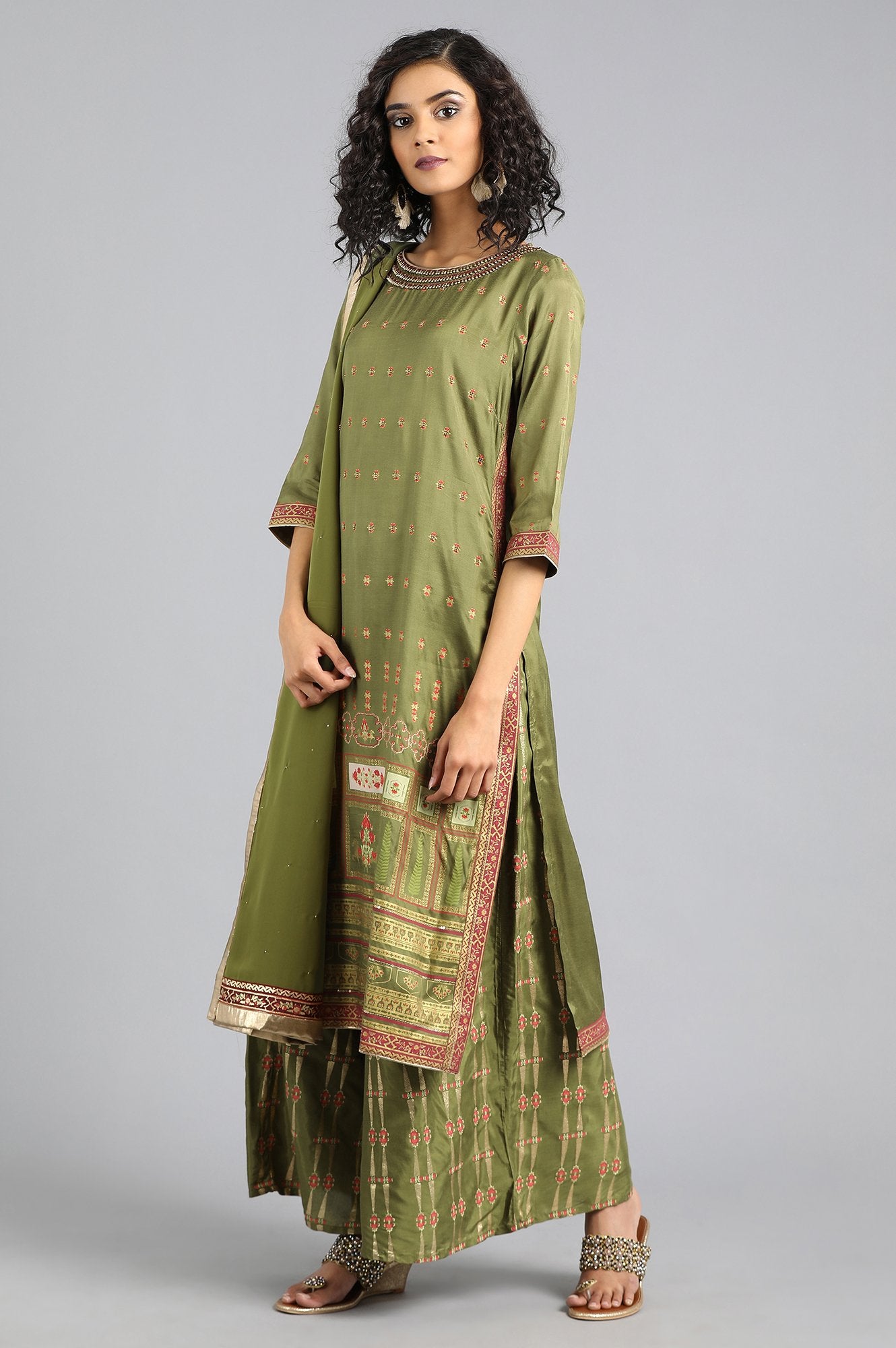 Green Solid Dupatta