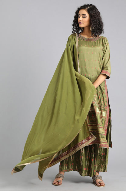 Green Solid Dupatta