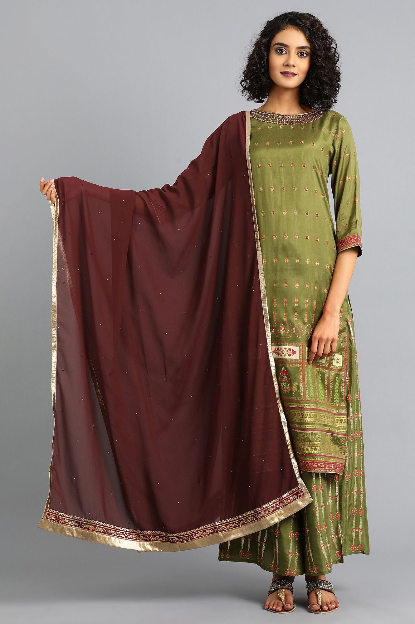 Maroon Solid Dupatta