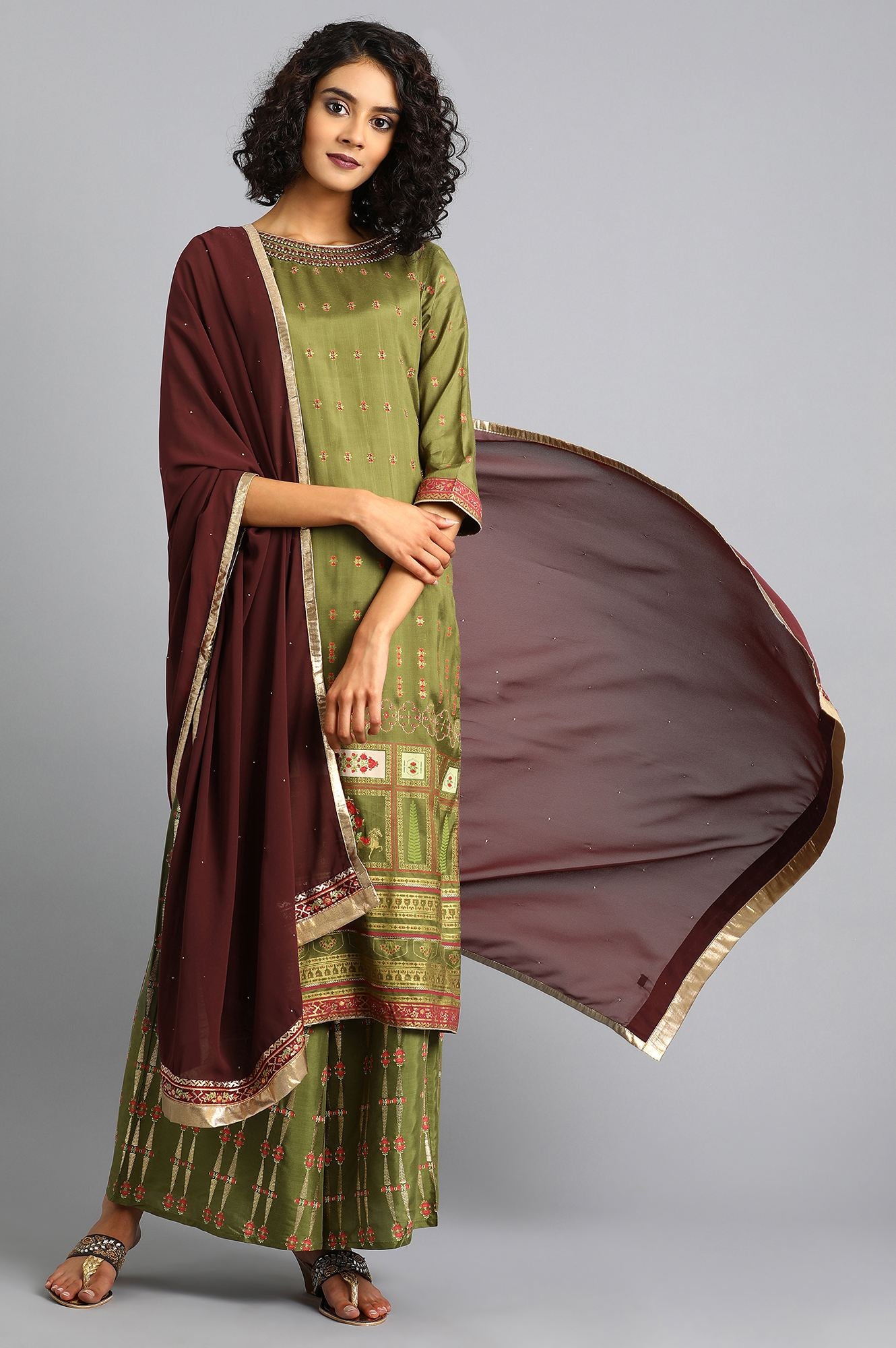 Maroon Solid Dupatta