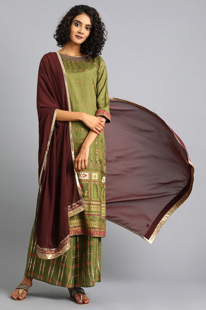 Maroon Solid Dupatta