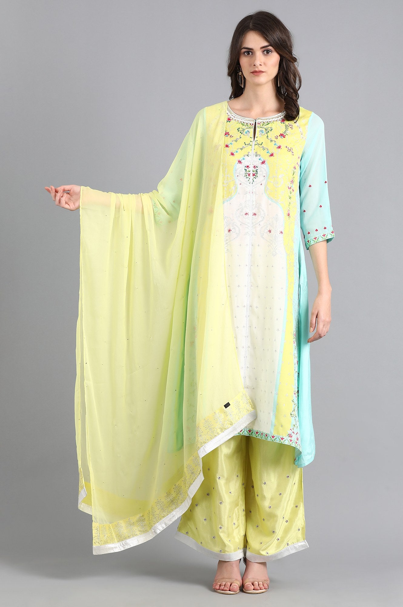 Lime Yellow Solid Dupatta