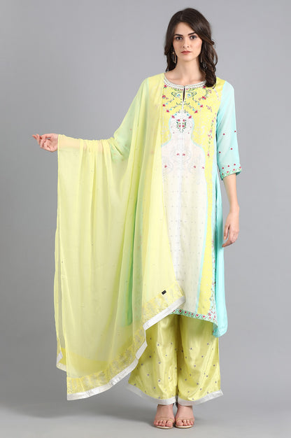 Lime Yellow Solid Dupatta