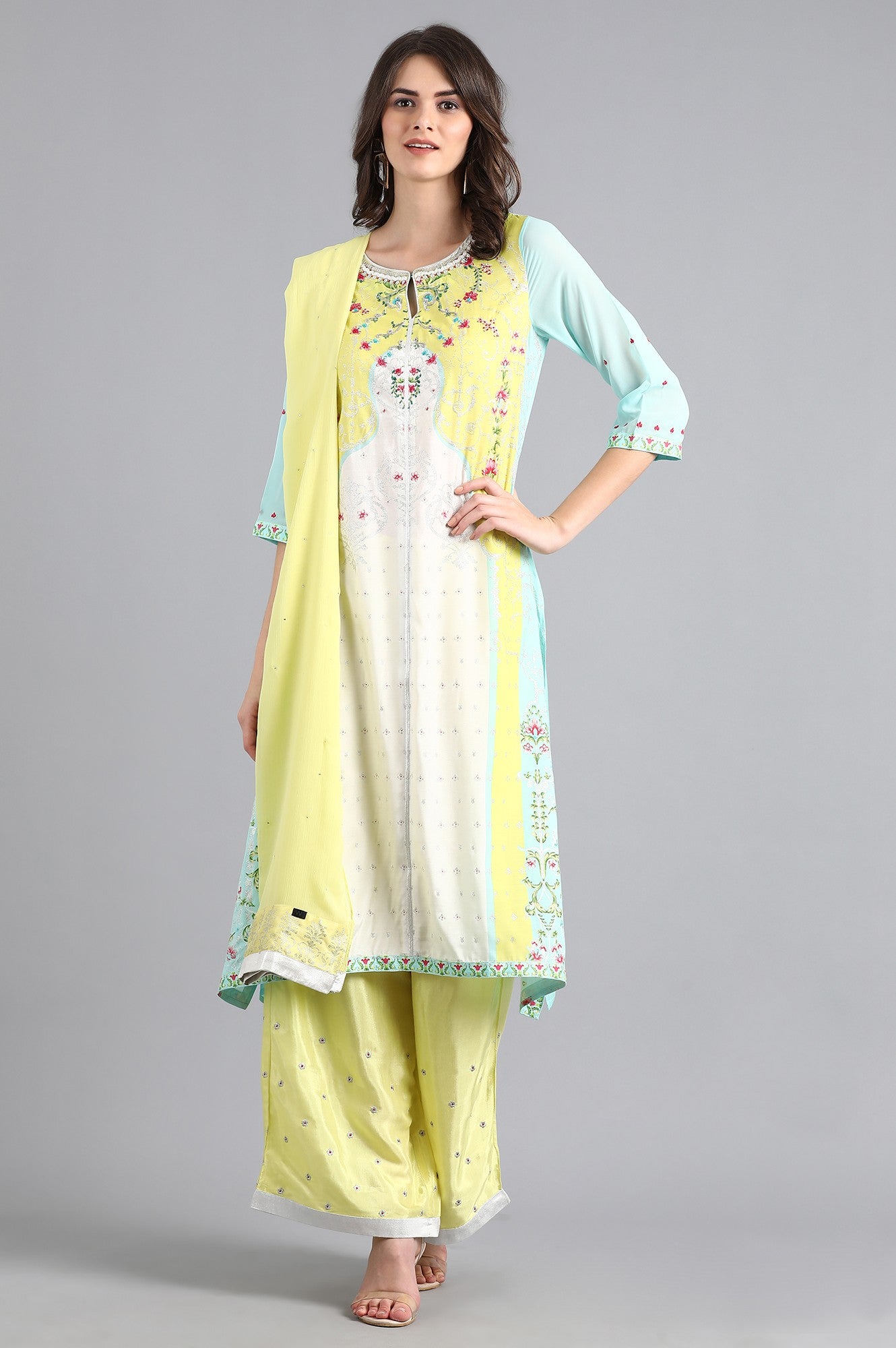 Lime Yellow Solid Dupatta