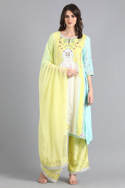 Lime Yellow Solid Dupatta