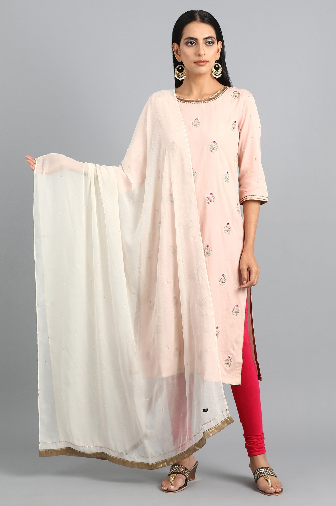 Ecru Solid Dupatta