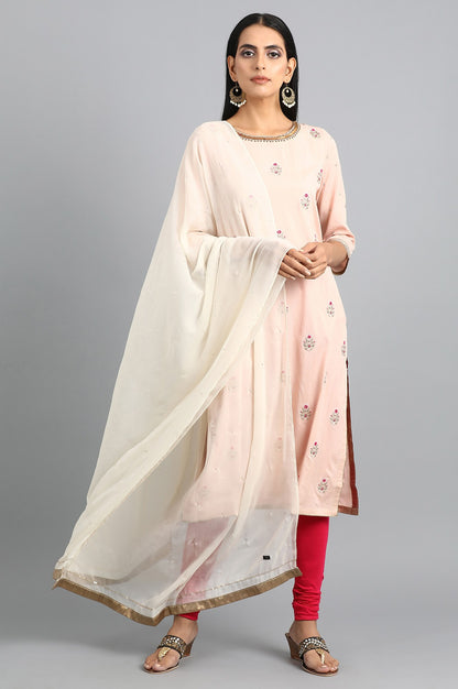 Ecru Solid Dupatta