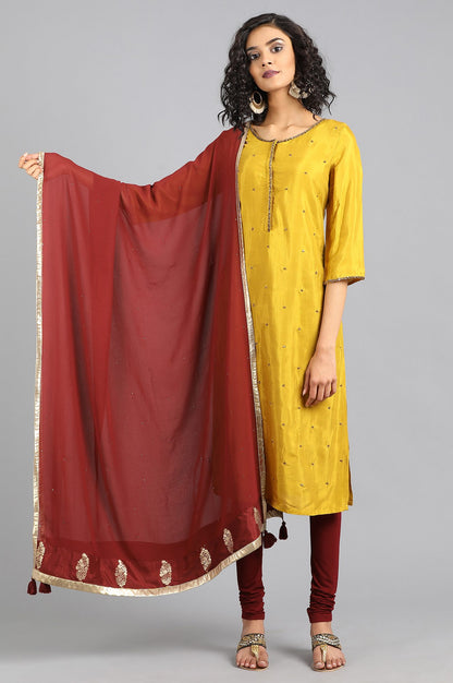 Maroon Solid Dupatta