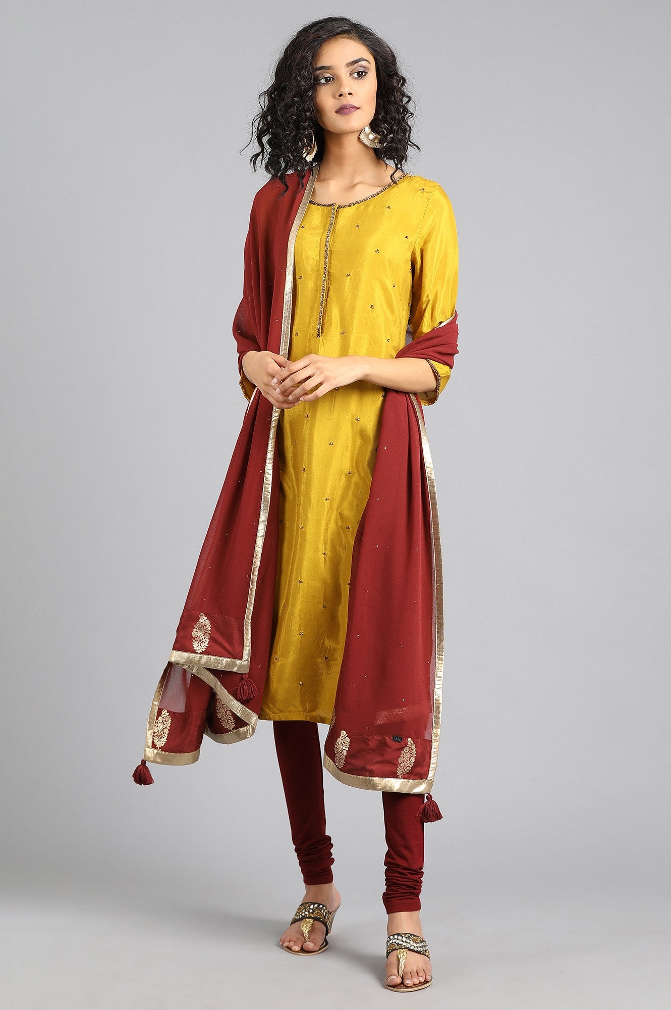 Maroon Solid Dupatta