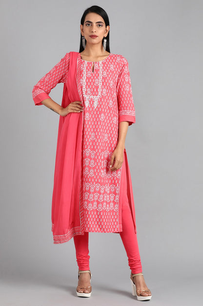 Pink Knitted Churidar