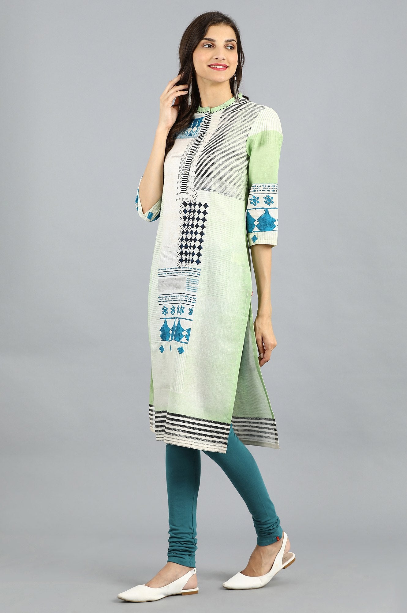 Blue Knitted Churidar