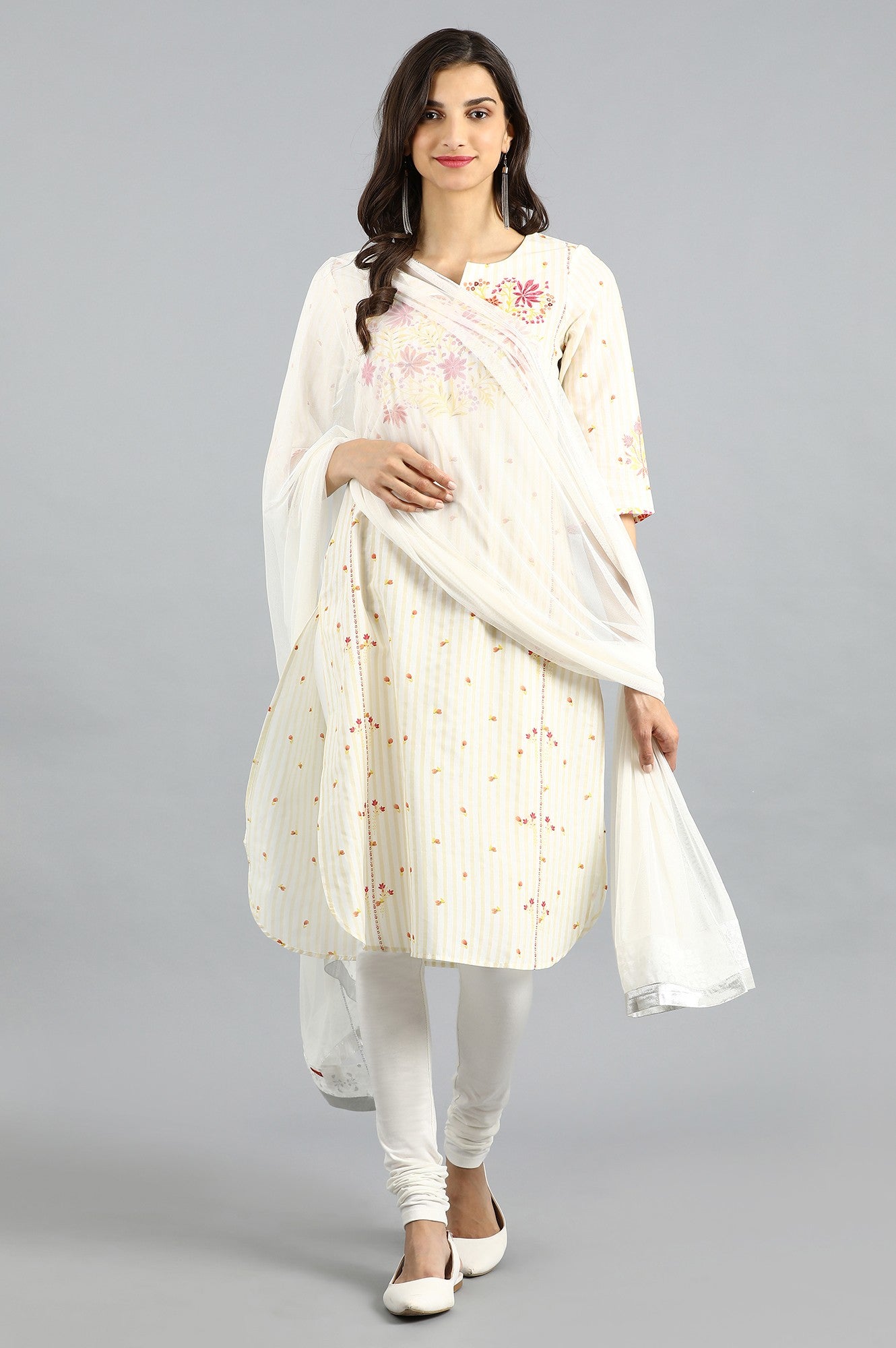 White Knitted Churidar